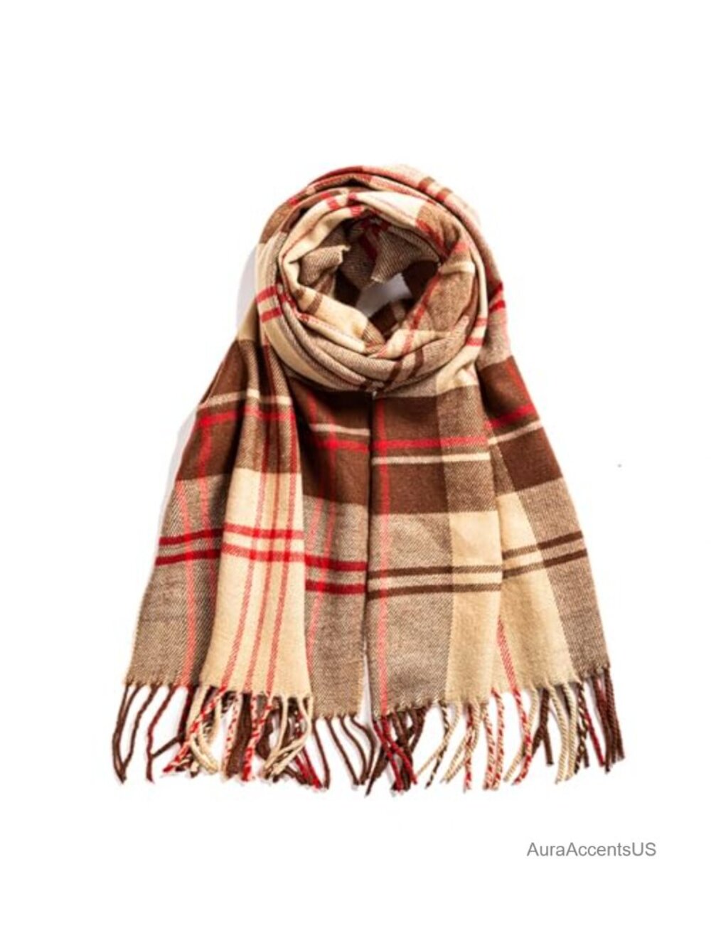 Classic Plaid Winter Scarf Unisex Soft Warm Lightweight Neck Wrap